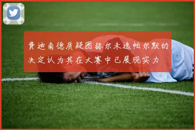 费迪南德质疑图赫尔未选帕尔默的决定认为其在大赛中已展现实力